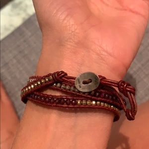 Chan Luu Jewelry - Gold and crystal mix three wrap bracelet Chan Luu Jewelry - Gold and crystal mix three wrap bracelet